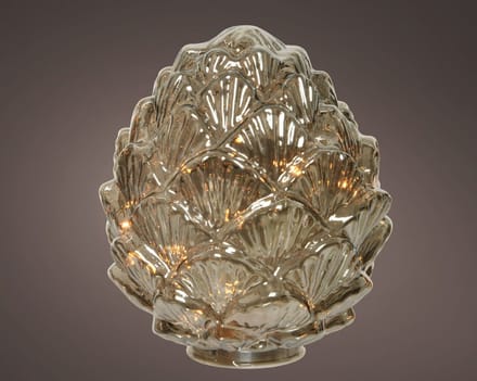 Micro Led Dennenappel glas Ø17cm