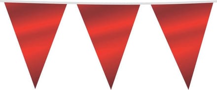 Wefiesta Vlaggenlijn Metallic 30 X 45 Cm 10 Meter Folie Rood