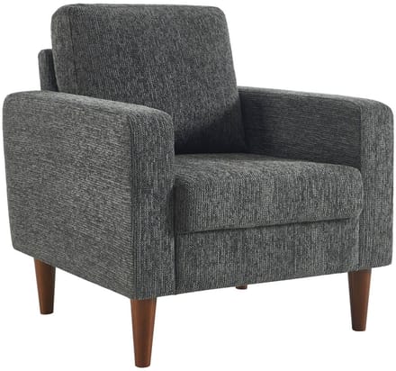 sweeek - Fauteuil rubberhout en chenille bekleding - bjorn