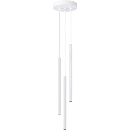 Hanglamp ARCHE 3P - Sollux Lighting - IP20 - Wit staal behuizing - 20 x 20 x 120 cm - 3xG9 LED, exclusief lichtbron - Max. 8 W - Moderne hanglamp voor woonkamer, eetkamer en keuken