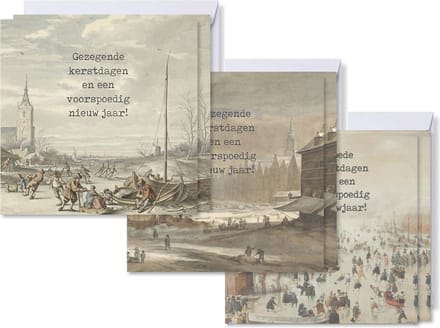 Voordeelpakje 18 vierkante kerstkaarten - Oude meesters - Gezegend - MajesticAlly
