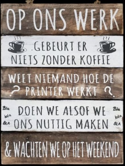 tekstbord 40x30cm op ons werk 1 naturel/Antique white
