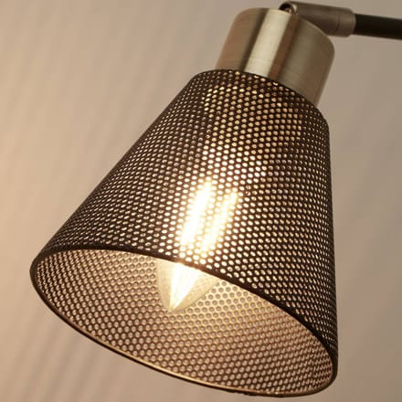 Searchlight Wandlamp Sepanta, zwart/messing, metaal, hoogte 21 cm, E14