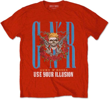 Guns N' Roses - Bandana Skull Heren T-shirt - S - Rood