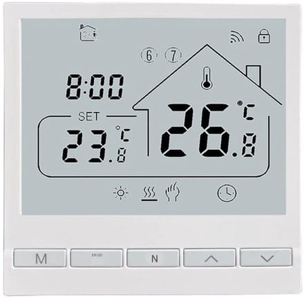GELLDG Vloerverwarmingsthermostaat - Digitale vloerverwarmingsthermostaat - 230V wandthermostaat - Verwarmingsthermostaat - Temperatuurregelaar - Wit