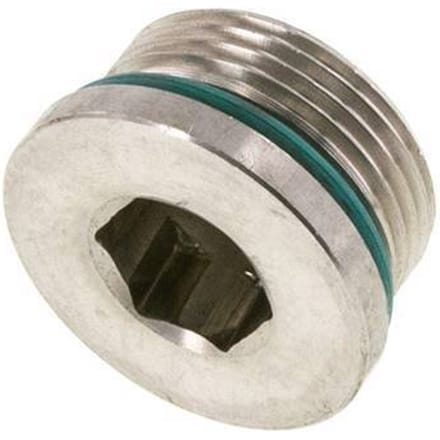 Plug UN 1-5/16''-12 RVS FKM met binnenzeskant 400bar (5620.0psi)