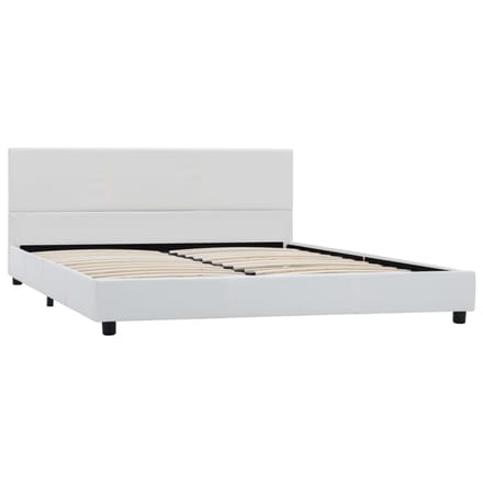 vidaXL - Bedframe - kunstleer - wit - 140x200 - cm