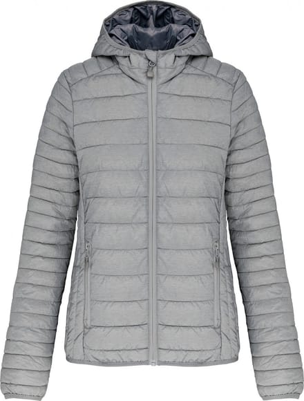 Kariban Ladies' lightweight hooded padded jacket K6111 - Marl Silver - M