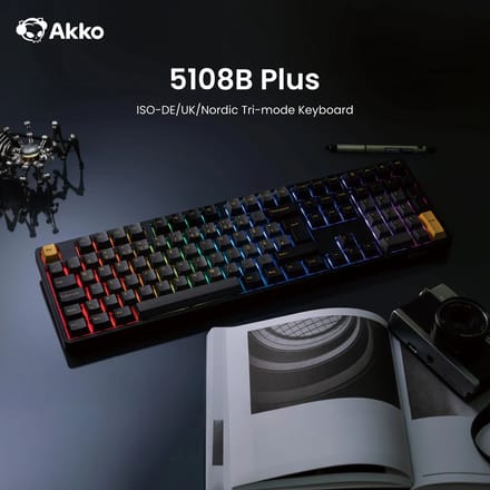 Akkogear 5108B Black/Gold - V3 Blue Pro Switch - Gaming toetsenbord - Universal - Zwart