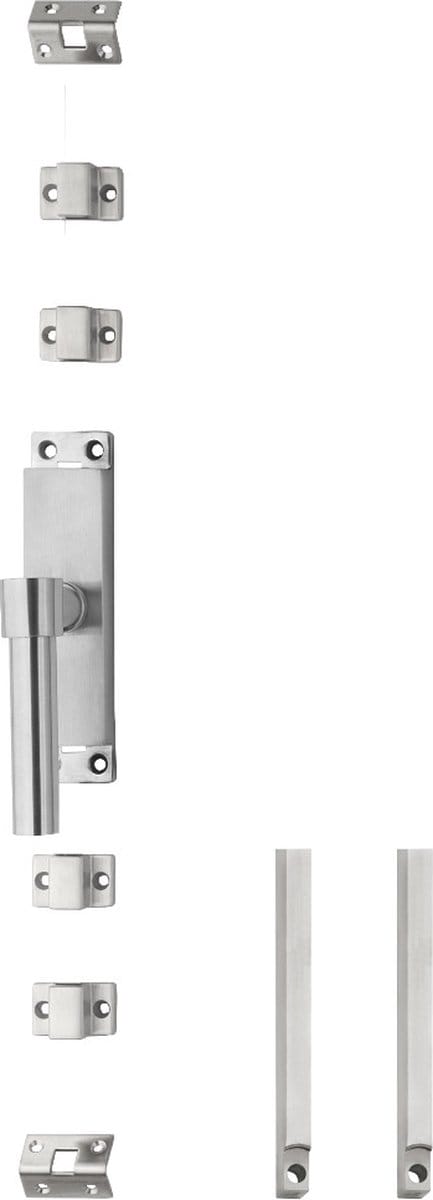 Intersteel Kruk-espagnolet links L-recht met stangenset 2x 1245 mm rvs geborsteld