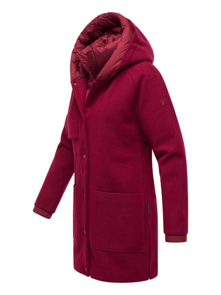 Navahoo Flauschwunder dames wintermantel met afneembare kraag