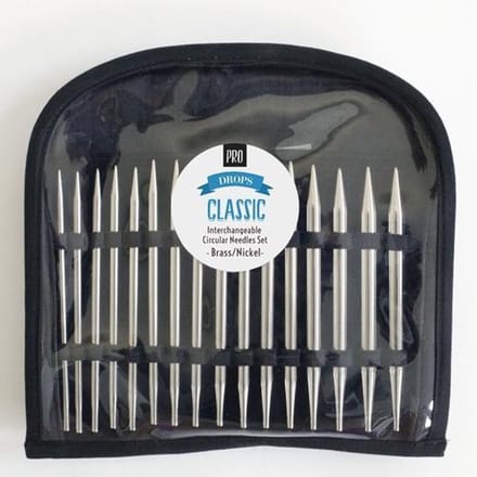 DROPS Pro Classic Verwisselbare Rondbreinaalden Set - Messing met nikkel omhulsel