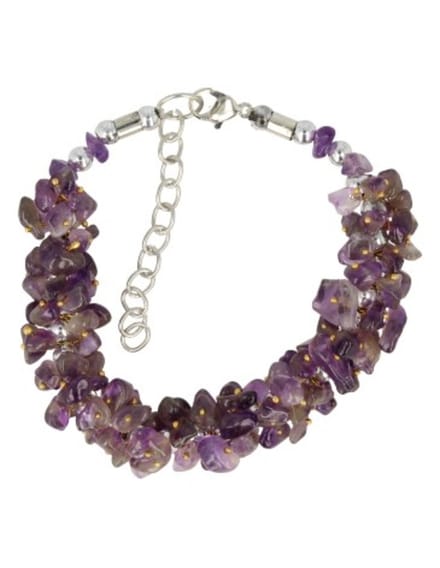 Amethist splitarmband cluster met sluiting