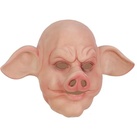 Grote-oren varkenshoofd latex masker One size fits all adults beige