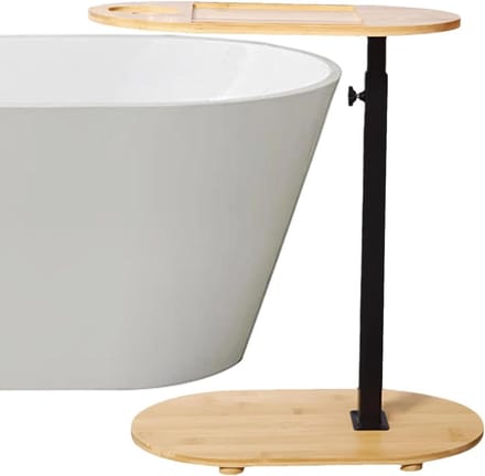 Badkuip Tafel - Bad Organizer - Ontspannen Bad - Verstelbare Hoogte - 40x22 cm - Bruin