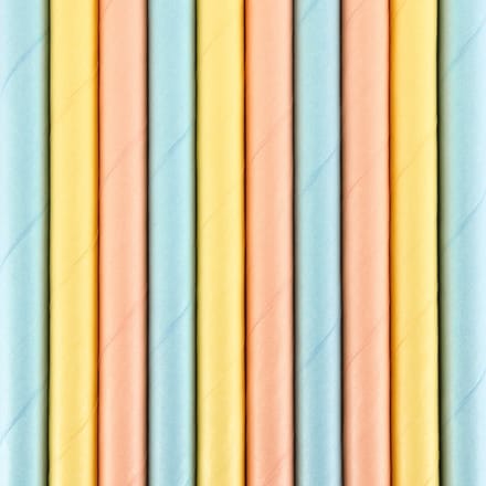 Partydeco Drinkrietjes - papier - 50x - multi kleuren pastel - 19,5 cm - rietjes