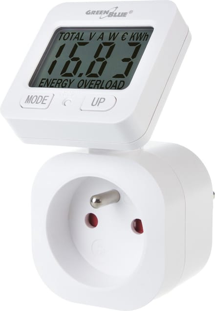 GreenBlue GB615 E - Energiemeter - wattmeter - Verbruiksmeter - 16A - max. 3680W - Elektriciteitsmeter - Energiekosten- type E - 220-240V