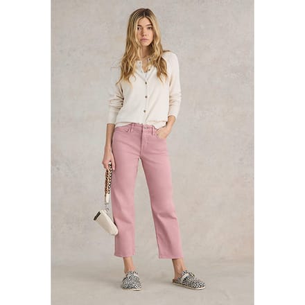 White Stuff Blake Straight Crop Jean Ty Pink Taglia: 18 REGULAR | Jeans straight fit Outlet | Donna | Rosa