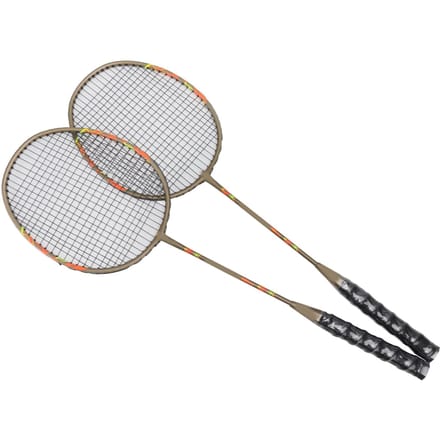 2 Stuks Badmintonracketset Lichtgewicht IJzerlegering Eendelig Badmintonrackets met Opbergtas voor Beginner white