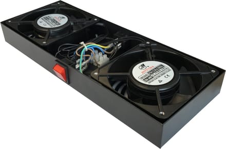 DSIT Fan-pakket met 2 ventilatoren en thermostaat geschikt voor wandkasten - serverbehuizing - serverrack