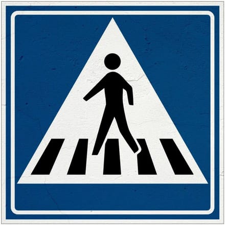 Zebrapad bord - L2 | Sign Again materiaal | 20 x 20 cm