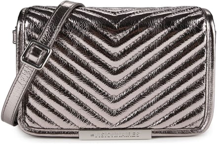 LES VISIONNAIRES Joelle Crossbody tas Leder 19.5 cm - Dames - dark silver-silver metal