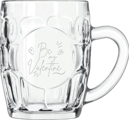 Gegraveerde Bierpul 55cl Be my valentine - valentijnsdag - valentijn