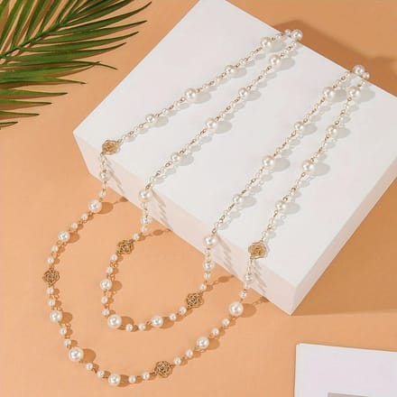 Livano Ketting - Dames - Staal - Nep zilver - Met Hanger - Wit