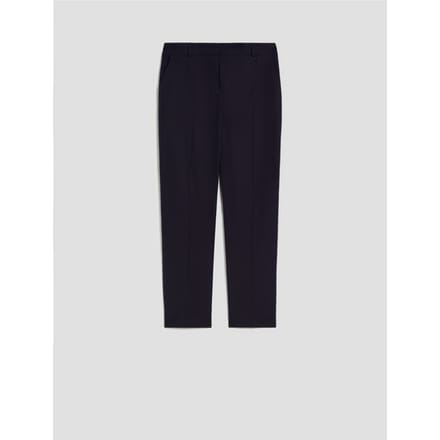 Capri broek in blauwe vrouwelijke popeline