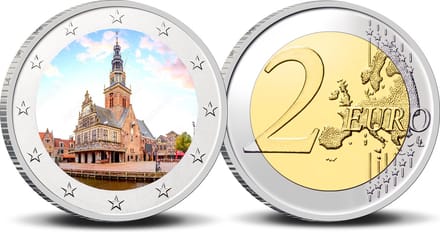 2 Euro munt kleur Alkmaar