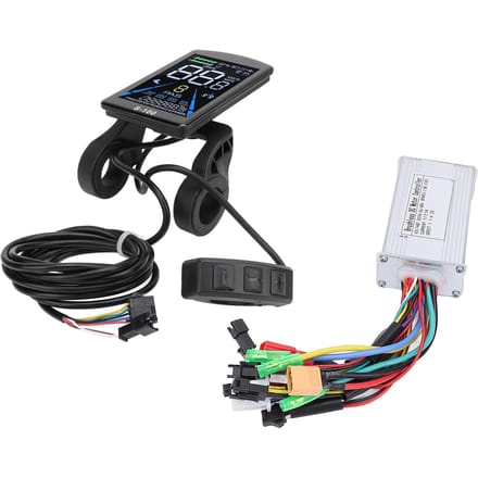 Kit de modification de vélo électrique, contrôleur à onde sinusoïdale 3 modes 17A, écran LCD couleur pour vélo de montagne black