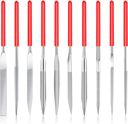 Set van 10 mini diamant vijlen voor hout, metaal, kunststof en modelbouw