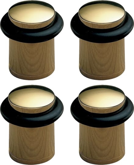 AMIG Deurstopper/deurbuffer - 4x - D20mm - inclusief schroeven - goud