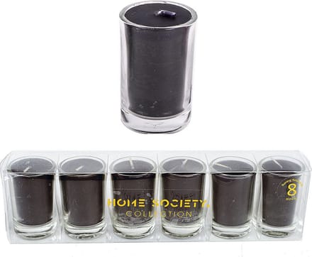 Home Society - Votive Mini Candle - Black - set van 6