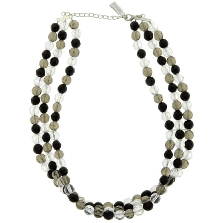 Behave - Grijze Kralen Ketting - 41 cm - Elegante Modeaccessoire