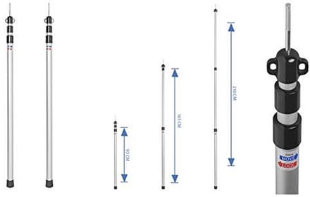 Telescopische Tentstokken 93-230 cm Aluminium 2 Stuks