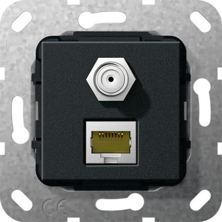 Gira 569710 - aansluiting cat6a / sat-f bus antraciet communicatie