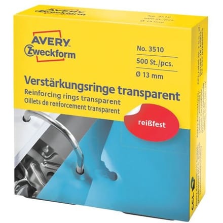 Versterkingsringen avery zweckform 3510 13mm 500stuks transp