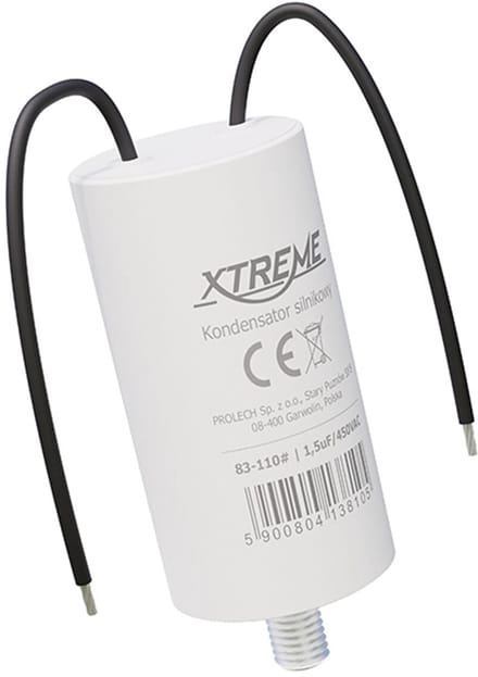 XTREME Motorcondensator 1.5µF 450V AC - Condensator met Kabels - Start/Bedrijf