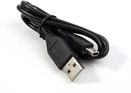 Shop4 - Actioncam USB naar Mini USB Data- en Oplaadkabel - 0.8 meter Zwart -  incl. opbergzakje