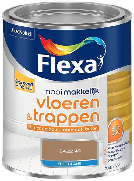 Flexa - Mooi Makkelijk Vloeren & Trappen Zijdeglans - E4.22.49 - Mengverf - 750 Ml