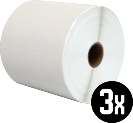 DULA Compatible Zebra Labels 100x35mm - 2000 etiketten per rol - kern 25mm - Wit - Permanent - 3 rol