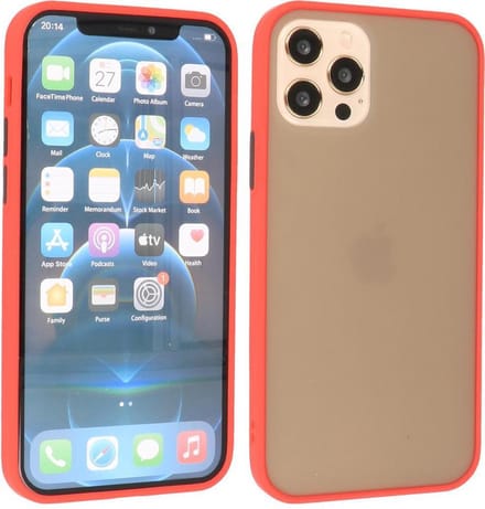 Hoesje Geschikt voor de iPhone 12 & iPhone 12 Pro - Hard Case Backcover Telefoonhoesje - Rood