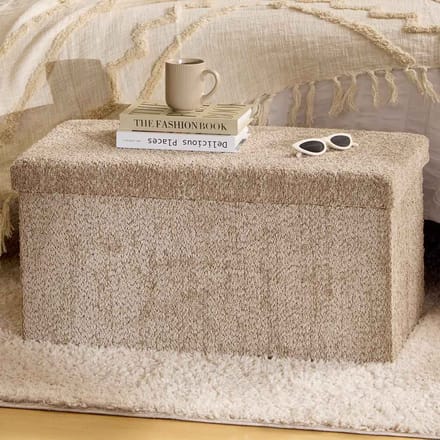 Eazy Living Poef + Opbergbox Eden Taupe