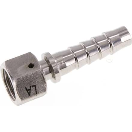 13x25 mm & G1/2'' RVS 1.4301 Slangpilaar met Wartelmoer DIN EN 14423 / DIN 2826