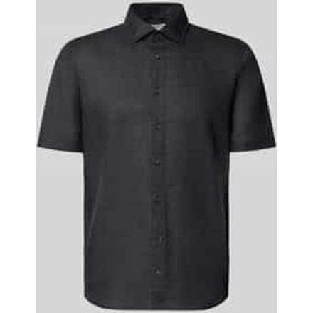 slim fit vrijetijdshemd van linnenmix