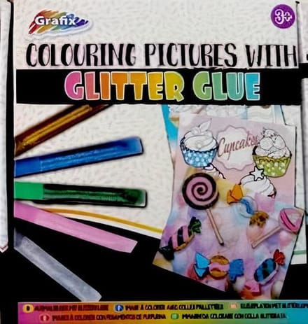 Grafix Kleurset Glitter Glue Junior Papier/lijm 6-delig