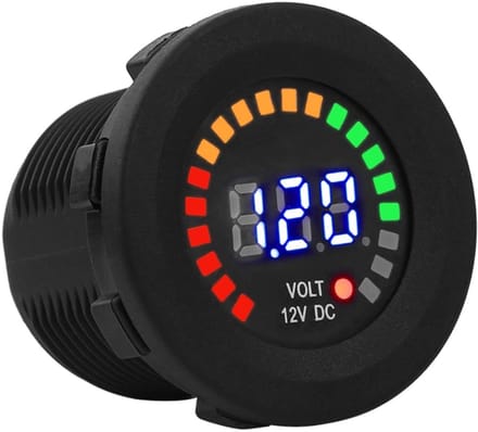 Dailygoods- Voltmeter 12V - Digitale Display - Waterdicht - Motorfiets/Auto - Spanningsmeter - Accu Controle - Spanningmeter