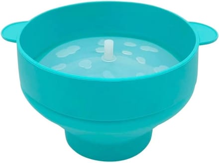 Popcorn Maker - Magnetron Bak - Thuis Snacks Maken - Opvouwbaar Siliconen Ontwerp - 24 cm Breed - Lichtblauw