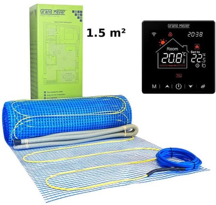 Elektrische vloerverwarmingsset 1,5 m², 170 W/m² + SN-20 Thermostaat, Grand Meyer